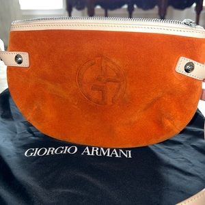 Giorgio Armani Orange suede shoulder bag